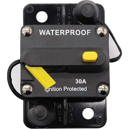 30 Amp Circuit Breaker 12V- 48V DC Manual Reset for Trolling Motor Rv Marine Boat Vehicles System Protection (30A)