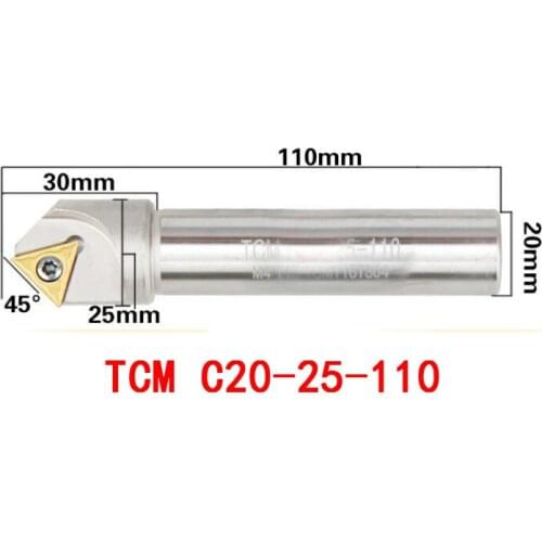Free Shipping TCM C20-25-110 45 degree indexable spot CNC tool ,slot plunge CNC lathe tool and chamfering processing