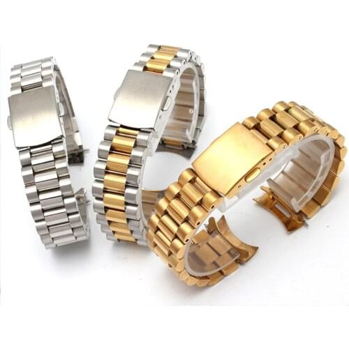 Watch Accessories Mens Stainless Steel Bracelet Universal Applicable for Casio Seiko18 20mm Womens Sports Strap Folding Buckle