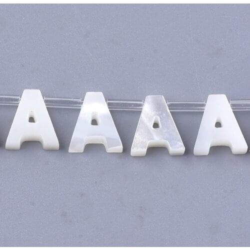 5pcs Sea Shell Alphabet Letter A~Z Beads Top Drilled Beads for jewelry making Bracelet Accessories