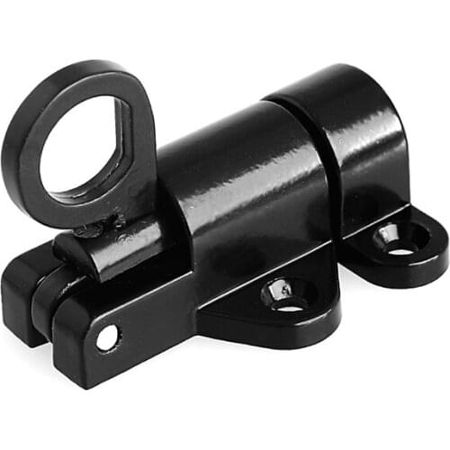 Black Window Gate Security Pull Ring Spring Bounce Door Bolt Aluminum Latch Lock