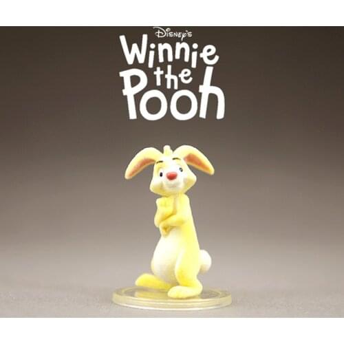 Disney 6pcs/lot Winnie The Pooh Rabbit Figure Toy Model Doll Figurine Collection Room Diy Cake Decoration Flocked Fabric