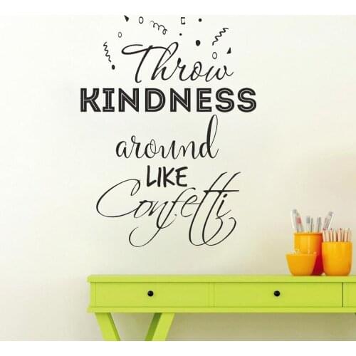 DIY Motivation Quote Wall Decal Bedroom Throw Kindness Around Wall Sticker Home Decor Living Room Self Adhesive Wallpaper D317