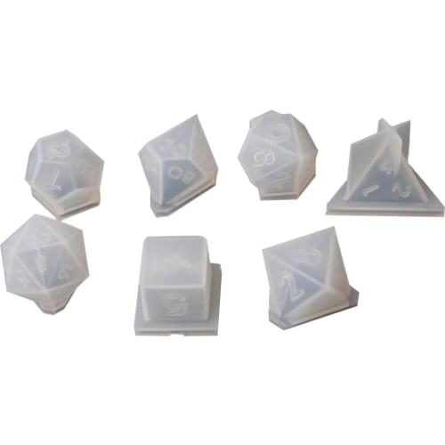 Dice mold Set 7 Shapes Dice Fillet Square Triangle Dice Mold Dice Digital Game Silicone Mold 7 Shapes Dice Mold DIY Mold