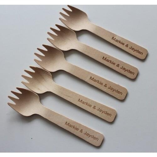 Personalized mini forks with names for buffet table decor wedding birthday bridal shower favors appetizer cake dessert forks