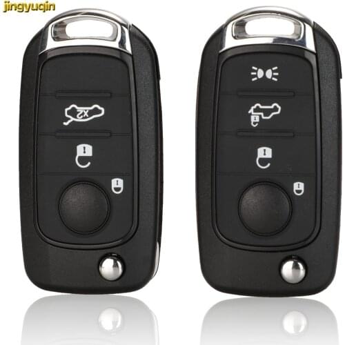Jingyuqin 5pcs Flip Folding 3/4 Buttons Remote Car Key Fob Shell Blanks For Fiat Egea Tipo 500X With Uncut Key Blade SIP22