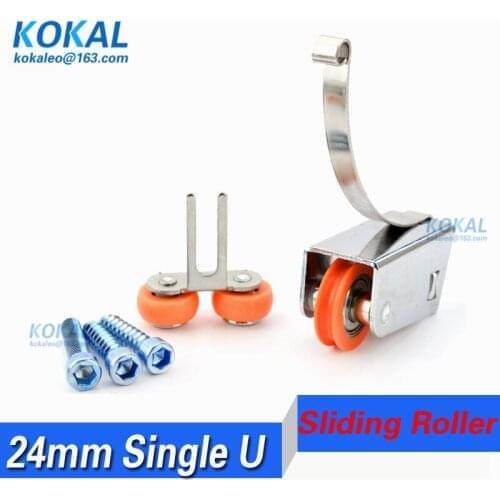 [24DA]Low noise broaden single U groove wardrobe sliding door wheel zinc alloy Aluminium U type nonstandard pulley 39mm 24mm