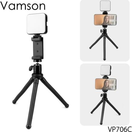 Vamson Indoor And Outdoor Zoom Lighting Lamp Kit with Tripod of Octopus with 360 Degree Rotation And Bending for Phone VP706C