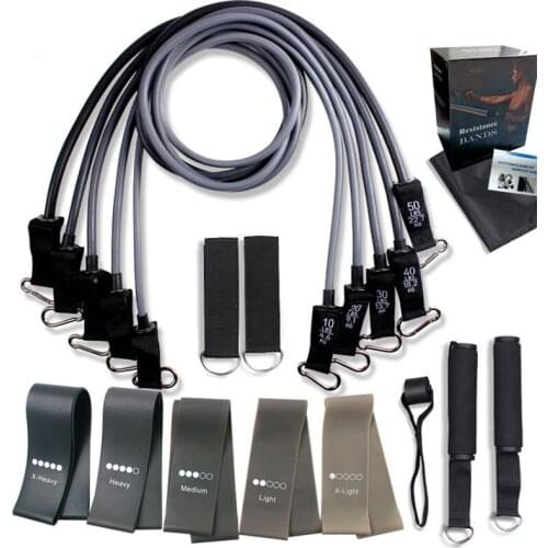 150LB 11/18pcs Fitness Resistance Bands Set Yoga Muscle Workout Pull Rope Home Body Training Exercise Loop Bands Gym Equipment