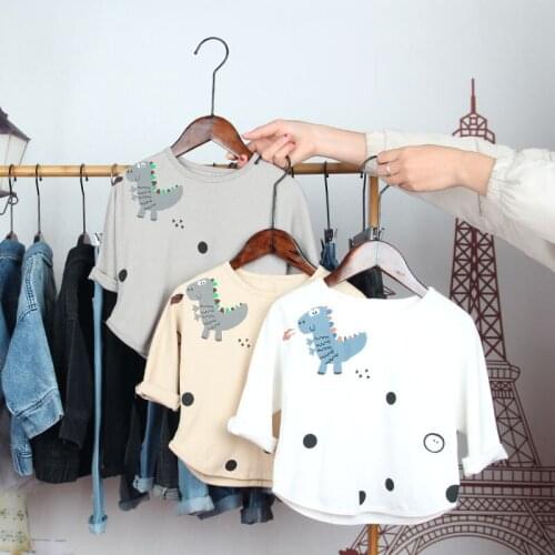2019 Spring New Baby Boys and Girls Cotton T Shirt Childrens Clothing Kids Cartoon Dinosaur Long Sleeve T Shirt Girl Top Tees