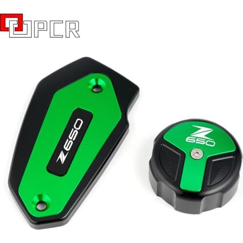 Fit For Kawasaki Z650 2017 2018 2019 Motorcycle Front & Rear Brake Fluid Cylinder Master Reservoir Cover Cap