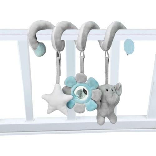 Rattles Mobile To Bed Baby ToysCartoon Animals Soft Infant Rattle Toy Cute Crib Stroller Spiral Newborn 0-12 Months J0504