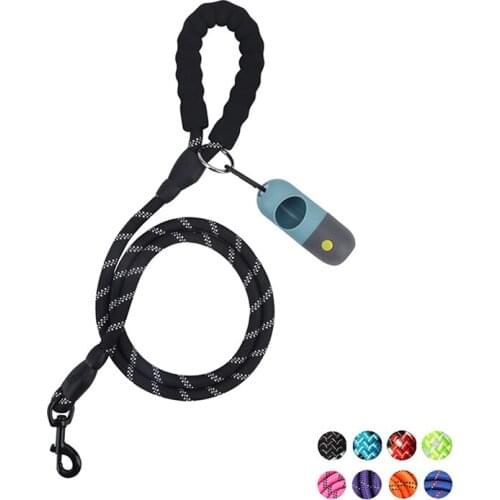 Dog Leash 1.5m Large Dog Reflective Rope Walking Big Dog Collar Strengthen Traction Harness Round Nylon Medium Dog Lead Belt