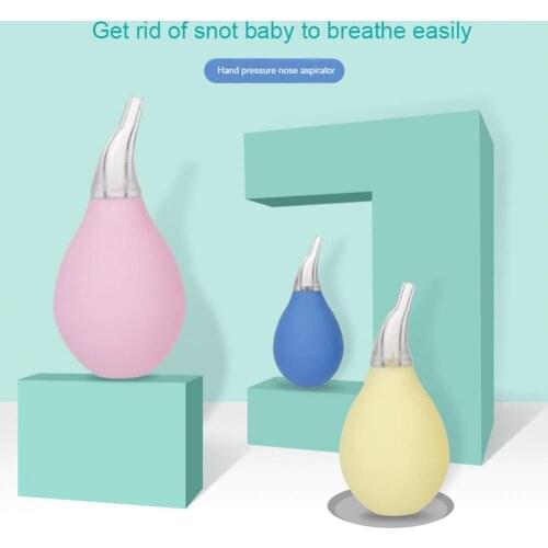 Newborn Nasal Mucus and Foreign Body Cleaning Waterdrop Shape Manual Soft Baby Nasal Aspirator Suction Pump Nose Cleaning Tool