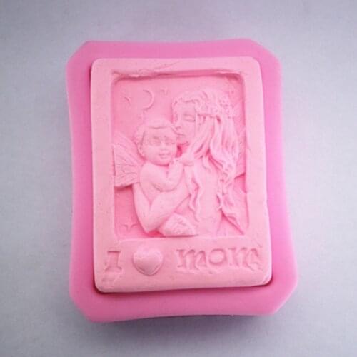 New mother holding here baby Love Mom Craft Art Silicone Soap Mold Craft Molds DIY