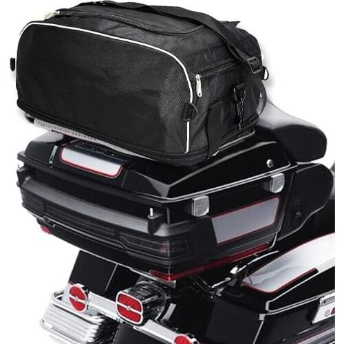 Motorcycle Collapsible Travel Bag Luggage Rack Bag W/ Waterproof Bag Set For Harley Touring Electra Street Glide FLHR 94-20