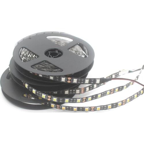 LED Strip 5050 DC12V Flexible LED Light, Black PCB, No Waterproof 60 LED/m 5m/lot