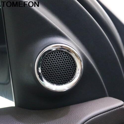 TOMEFON For Jeep Grand Cherokee 2011-2018 Interior Front Door A Pillar Stereo Speaker Cover Trim ABS Glossy Car Styling 2pcs