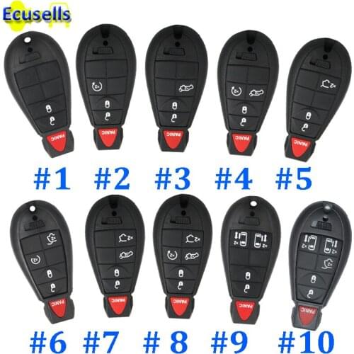 1/2/3/4/5/6 buttons keyless entry Smart Remote Key 433MHZ with ID46 PCF7941 chip for Chrysler for JEEP for DODGE uncut fobik