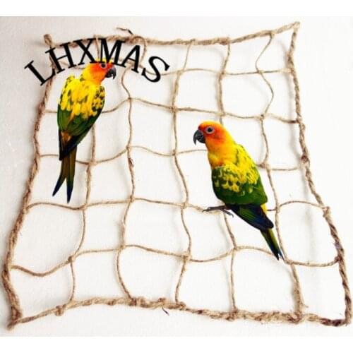 Handmade Rope Climbing Nets Bird Toys Parrot Toys Healthy Log Playing Pecking Toy For Parrots D363