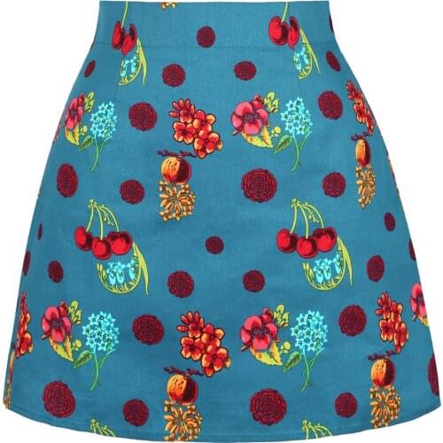 Steampunk 50S Retro Vintage Floral Cherry Skirt SS0008 Women Summer Mini Skirt Ladies Beach Short Sexy Skirts rokken