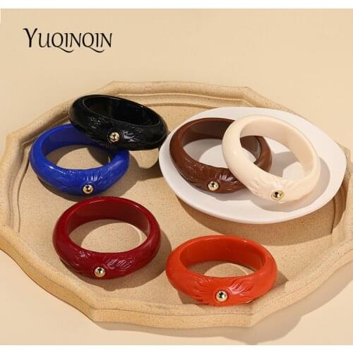 New Fashion Resin Vintage Bracelet Bangles For Women Indian Jewellery Statement Colorful Weddings Bangle Designer Charms Gifts