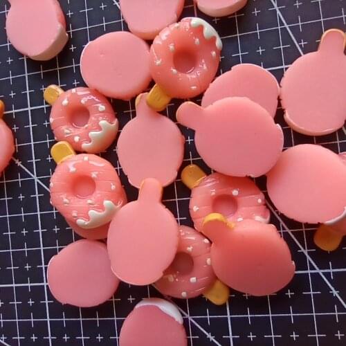 1pcs/lot resin flat back doughnut Ice 24mm simulation of food Cabochon Scrapbook DIY phone decoration B408-11
