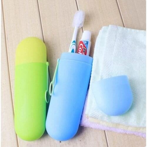 1PC Portable Travel ToothBrush Storage Box Holder Camping Travel Hiking Cups Colorful Toothbrush Case Cover Household Organizer