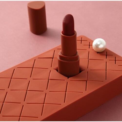 24 Grid Silicone Lipstick Storage Box Makeup Organizer Cosmetic Display Stand Make -up Brush Eyebrow Pencil Holder For Cosmetics
