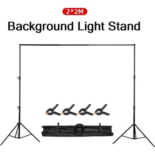 2x2m 6.5ft*6.5ft Backdrop Background Frame Light Stand System Kit + 4pcs Clip + Carry Bag for Photo Video Shooting