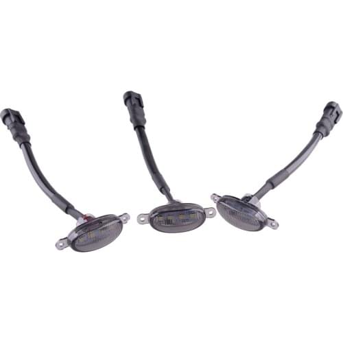 3Pcs Car Smoke Lens White LED Light Front Grill Grille Light DRL 12V Fit For Ford F-150 F150 Raptor 2010-2015 2016 2017 2018