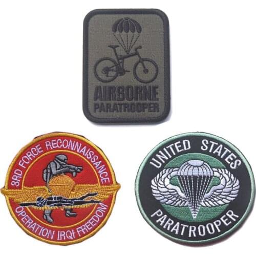 3pcs/set Paratrooper Badge Patches Embroidery U.S.A Military World War II Armband for Clothing Backpack Applique