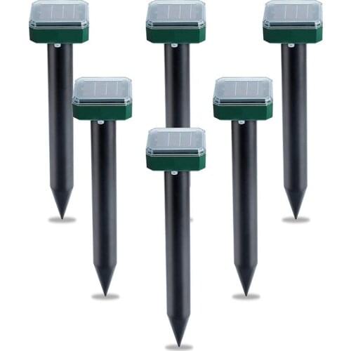 6 Pcs Solar Powered Snake Repellent for Outdoors,Ultrasonic Snake Repellent,Solar Snake Repellent for Outdoors,Electronic Snake