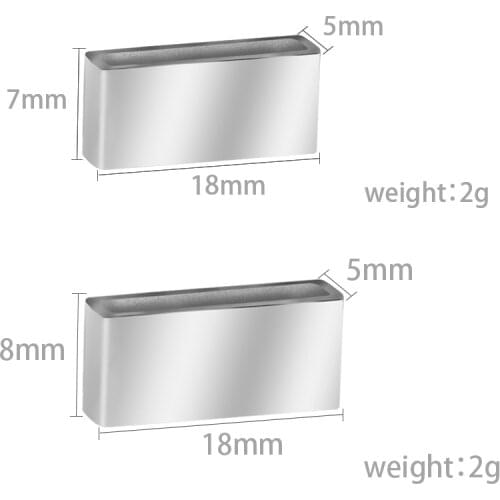 MYLONGINGCHARM 10pcs Blank Stainless Steel Rectangle Beads Bracelet Beads in Various Sizes