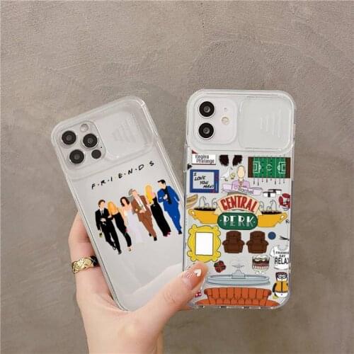 Friends TV Phone Case Transparent Camera Protection for iPhone 12 11 8 7 se 2020 mini pro X XS XR MAX Plus