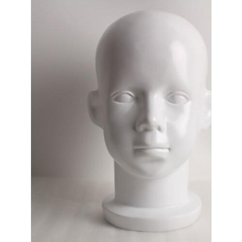 Fiberglass Child Children Kid White Head Mannequin For Wig And Hat Display