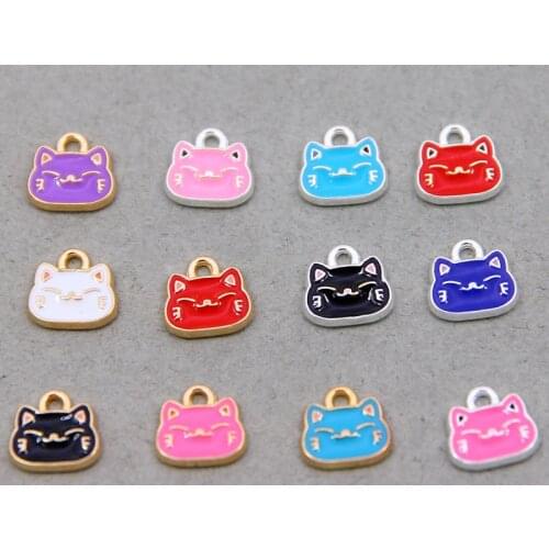 10pcs Mixed Owl Cat Enamel Charms Pendants For DIY Jewelry Handmade Bracelet Necklace Accessories
