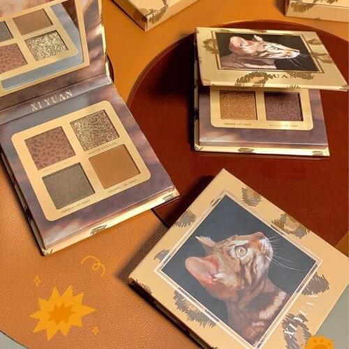 Kawaii 4 Color Diamond Eyeshadow Palette Matte Glitter Highly Pigmented Professional Makeup Eye Shadow Waterproof Cosmetic