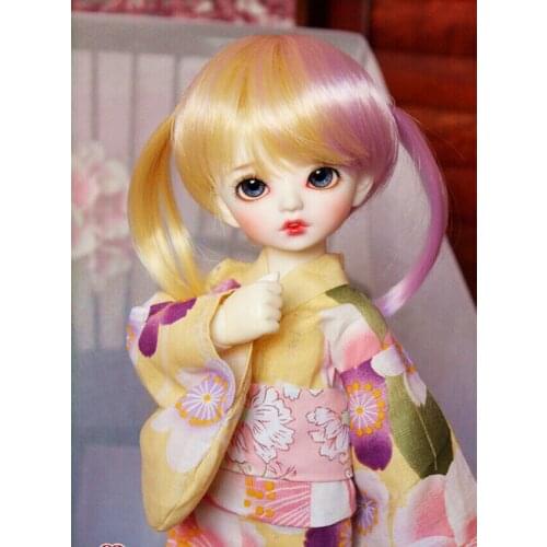 [wamami] 706# Kimono Yellow Flowers Bathrobes Clothing 1/4 MSD AOD DZ BJD Dollfie