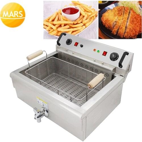 Commercial New Deep Electric Fryer Machine with 30L Basket Fryer for Chicken, Shrimp, French Fries