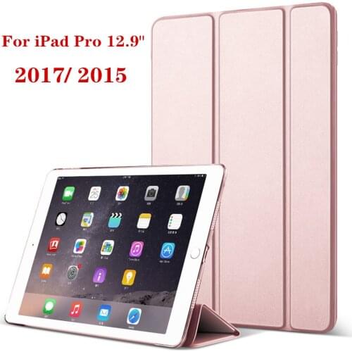 Magnetic Holder Stand Silicone Shockproof Protective Cover Case For Apple iPad Pro 12.9" 2017 2015 Smart PU Leather Case