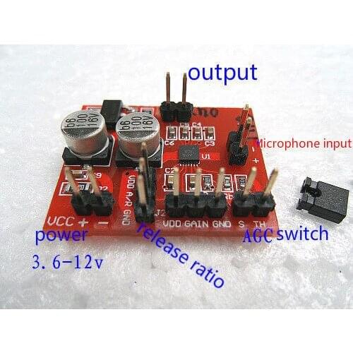MAX9814 electret microphone amplifier board with AGC Function free