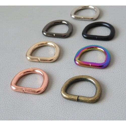 10Pcs 20mm Straps Belt Loop Buckle Metal D Ring For Bag Backpack Accessory Hardware Pet Dog Collar Leads Garment Handbag Clasp
