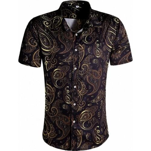 Fashion Mens Tops Mens Retro Short-sleeved Shirts 2020 Summer New Holiday Casual Printing Short-sleeved Shirts Lapel Cardigan