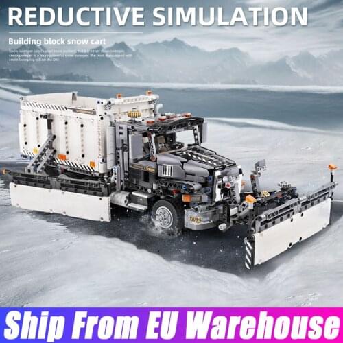 Mould King 13166 MOC City Snow Removal Car Truck Bricks Great Snow Clearer Vehicle Set Building Blocks Kids Toys Birthday Gifts