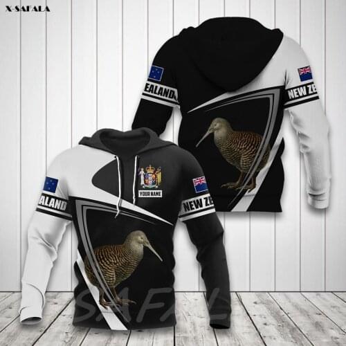 NEW ZEALAND COAT OF ARMS KIWI BIRD Country Flag 3D Printed Man Female Zipper HOODIE Pullover Sweatshirt Hooded Jersey Tracksuits