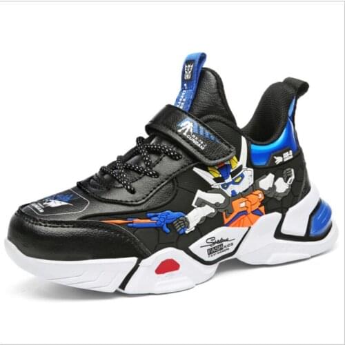 2021 Autumn Winter Kids Shoes Boys Cartoons Leather Sneakers Children Lightweight And Fashionable Waterproof Casual Walking Sho