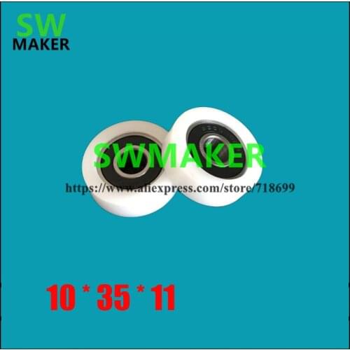 6000 plastic roller, nylon rubber wheel, 10*35*11 plastic bearing guide wheel, small sliding wheel