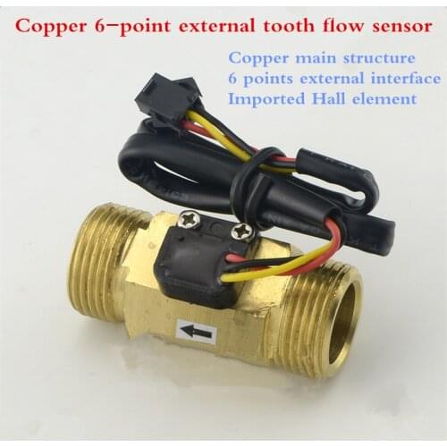 Water Flow meter flowmeter fuel gauge Hall flow sensor inductive switch counter indicator Copper G3/4" DN20mm 2-45L/min