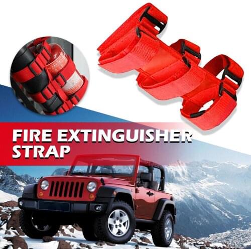 Adjustable Car Roll Bar Fire Extinguisher Holder For Jeep Wrangler Truck Extinguisher Bandage Fixed Strap Car Accessories
